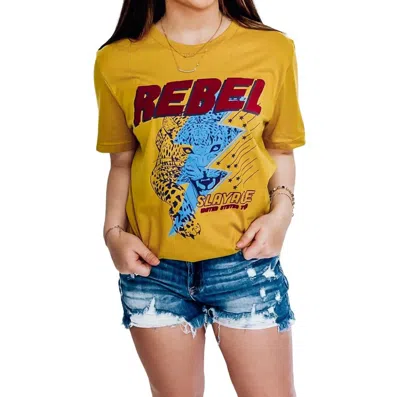 Benie Rebel Leopard Graphic Tee In Yellow