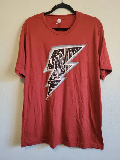 Benita Cecille Women's American Storm Lightning Bolt T-shirt In Dark Red