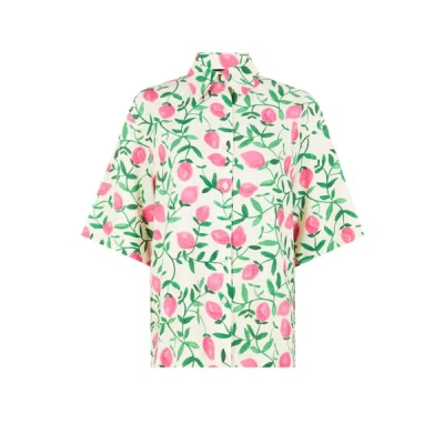 Benjamin Benmoyal Cotton And Linen Printed Shirt In Multicolore