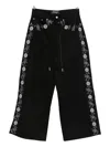 Benjamin Benmoyal Floral-embroidered Trousers In Black