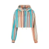 Benjamin Benmoyal Short Striped Hoodie In Multicolore