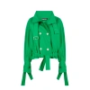 Benjamin Benmoyal Oversized Short Cotton Jacket In Green