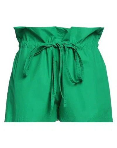 Benjamin Benmoyal Woman Shorts & Bermuda Shorts Green Size L Cotton