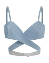 Benjamin Benmoyal Woman Top Slate Blue Size M Cotton In Blue