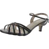 Benjamin Walk Amara Womens Faux Leather Ankle Strap Kitten Heels In Black