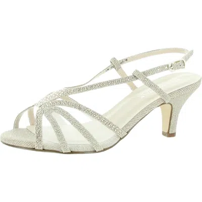 Benjamin Walk Clara Womens Glitter Slingback Dress Sandals In White