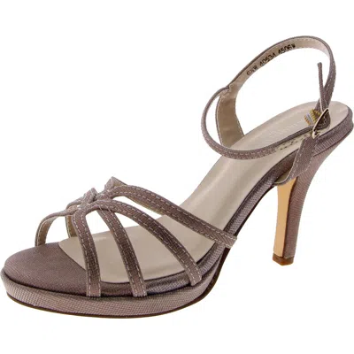 Benjamin Walk Mae Womens Glitter Ankle Strap Evening Sandals In White