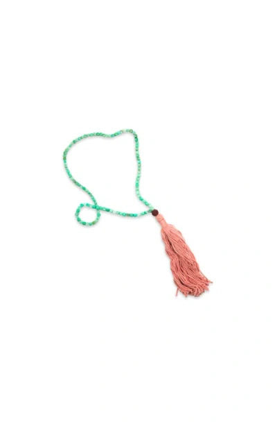 Bennd Chrysoprase And Sappan Wood Mala Necklace In Green