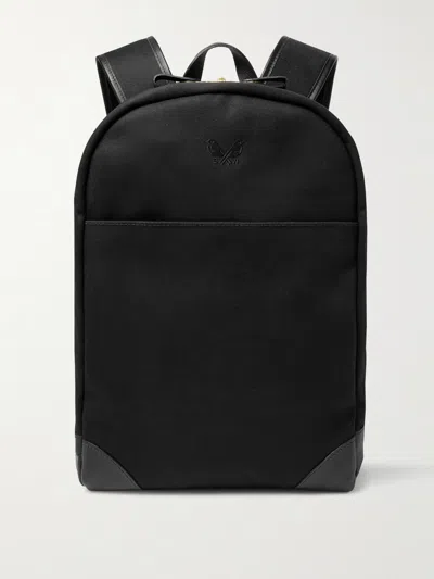 Bennett Winch Leather-trimmed Cotton-canvas Backpack In Black