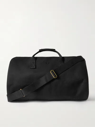 Bennett Winch Leather-trimmed Cotton-canvas Suit Carrier And Holdall In Black