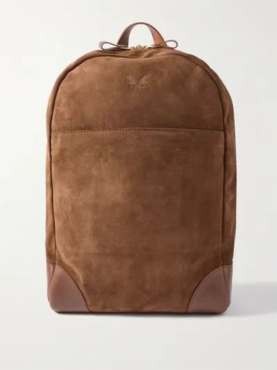 Bennett Winch Leather-trimmed Suede Backpack In Brown