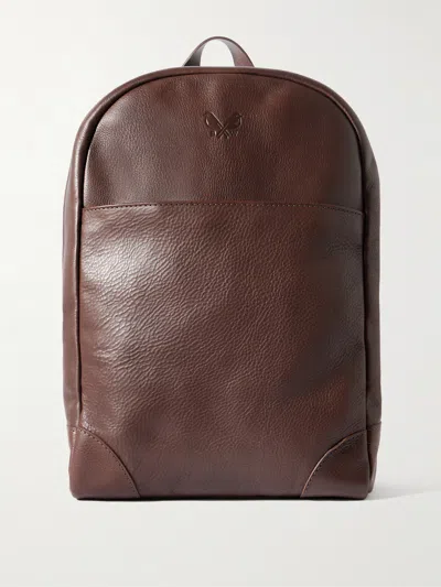 Bennett Winch Logo-debossed Full-grain Leather Backpack In Brown