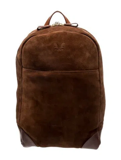 Pre-owned Bennett Winch Suede Backpack In Brown