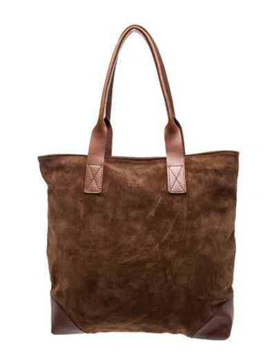 Pre-owned Bennett Winch Suede Tote In Brown