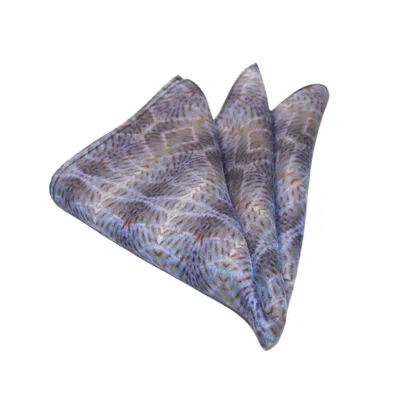 Benni Marine Designs Men's Blue / Grey / Silver Pocket Square - Subtle Beauty