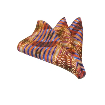 Benni Marine Designs Men's Gold / Blue Pocket Square - Mystic Dragon