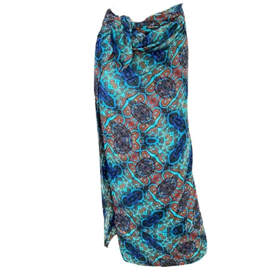 Benni Marine Designs Women's Blue Bamboo Sarong - Tropical Delight