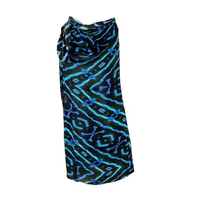 Benni Marine Designs Women's Blue / Black Bamboo Sarong - Blue Drama In Blue/black