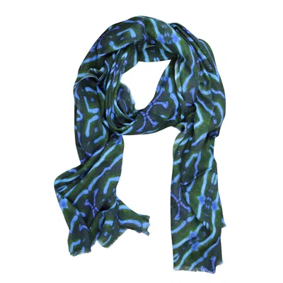 Benni Marine Designs Women's Blue / Grey / Black Blue Drama Merino Wool Scarf