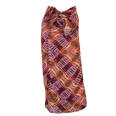 Benni Marine Designs Women's Blue / Red Bamboo Sarong - Mystic Dragon In Blue/red