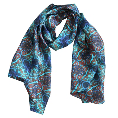 Benni Marine Designs Women's Blue Tropical Delight Silk Scarf