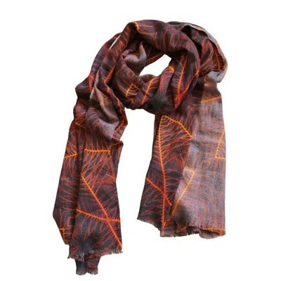 Benni Marine Designs Women's Zing Zing Merino Wool Scarf In Black/brown/gray/white