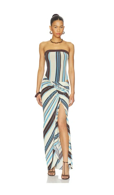 Benni Rumi Strapless Maxi Dress In Blue