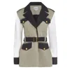 Bennu Women's Green Frontier Jacket, Tri-color Olive In Green