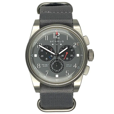 Benrus Air Chief Ii Chronograph Quartz Grey Dial Men's Watch Ac4-sb-g-ng In Gray