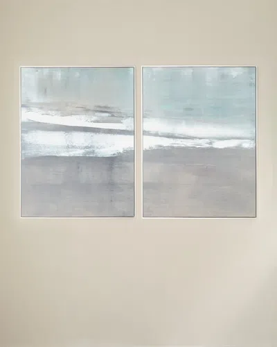 Benson-cobb Studios Oceans Apart Hand-embellished Giclee On Canvas Diptych, 32" X 42" In Multi
