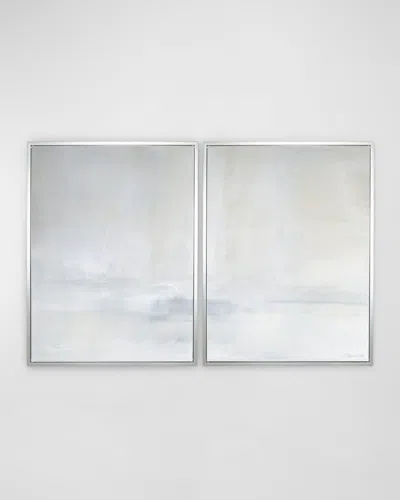 Benson-cobb Studios Promontory Hand-embellished Giclee Diptych On Canvas By Carol Benson-cobb In Gray