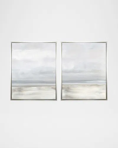 Benson-cobb Studios Sympatico Hand-embellished Diptych, 36" X 48" In Gray