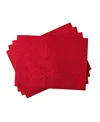 Benson Mills Poinsettia Foliage 13" X 18" Raised Jacquard Placemat In Red