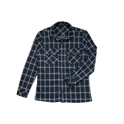 Benson Vienna Button Up Shirt In Navy Plaid In Black