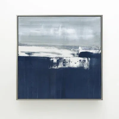 Benson-cobb Studios "coastal Landscape" Horizontal Framed Canvas Giclee In Blue;white