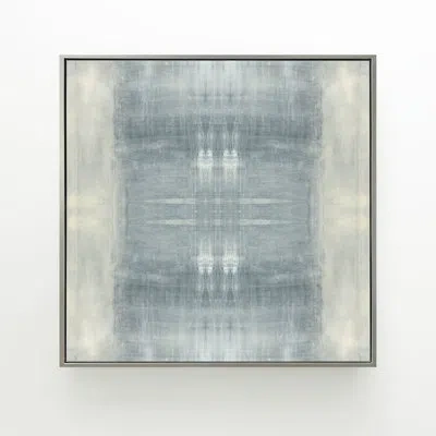 Benson-cobb Studios "driven Textile No. 1" Horizontal Framed Canvas Giclee In Blue;gray