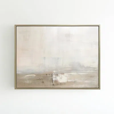Benson-cobb Studios Dune By Carol Benson-cobb - Floater Frame Painting On Canvas In Brown;gray