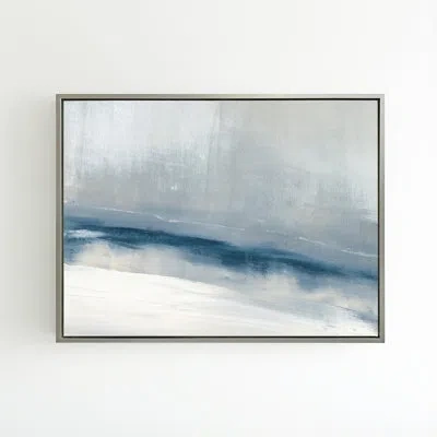 Benson-cobb Studios Enigma By Carol Benson-cobb - Floater Frame Painting On Canvas In Blue;gray