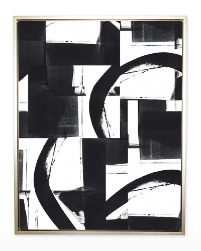 Benson-cobb Studios Entanglement No. 6 Vertical Canvas Giclee In Champagne Gold Float Frame, 45" X 60" In Black