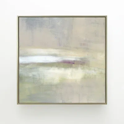 Benson-cobb Studios Mystic Landscape By Carol Benson-cobb - Floater Frame Painting On Canvas In Gray;beige