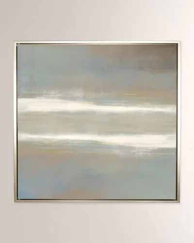Benson-cobb Studios Serene Reflection 48x48 Square Canvas Giclee In Champagne Gold Frame, Hand-embellished In Multi