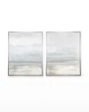 Benson-cobb Studios Simpatico 45x60 Set Of 2 Vertical Canvas Giclees In Sterling Frame, Hand-embellished In Blue-gray, White
