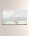 Benson-cobb Studios Simpatico Vertical Canvas Diptych Giclees In Sterling Floater Frames, Set Of 2 In Blue
