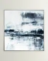Benson-cobb Studios Tahoe In Black 48x48" Square Canvas Giclee In Sterling Float Frame, Hand-embellished In Black, White