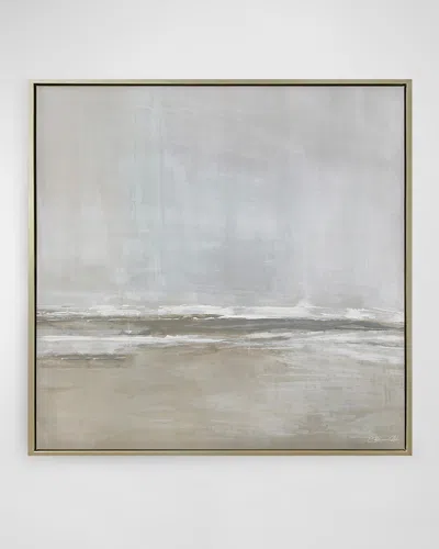 Benson-cobb Studios The Walk Hand-embellished Giclee By Carol Benson-cobb In White,pale Grey,beige,taupe Green, Pale Yellow