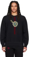 Bentgablenits Embroidered Exposed-seam Cotton-jersey Sweatshirt In Black