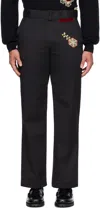 Bentgablenits Black Embroidered Trousers In Black