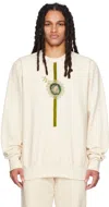 Bentgablenits Embroidered Exposed-seam Cotton-jersey Sweatshirt In Cream