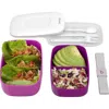 Bentgo 2-pack Of Classic All-in-one Stackable Lunch Box Solution In Purple