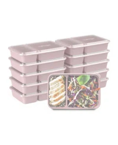 Bentgo Food Prep 2-compartment Food Storage Containers, Pack Of 10 In Blush Pink